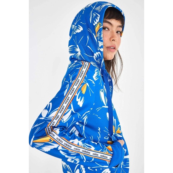 adidas Jackets & Blazers - Adidas Farm Rio Jacket Womens Small Track Blue Butterfly Print